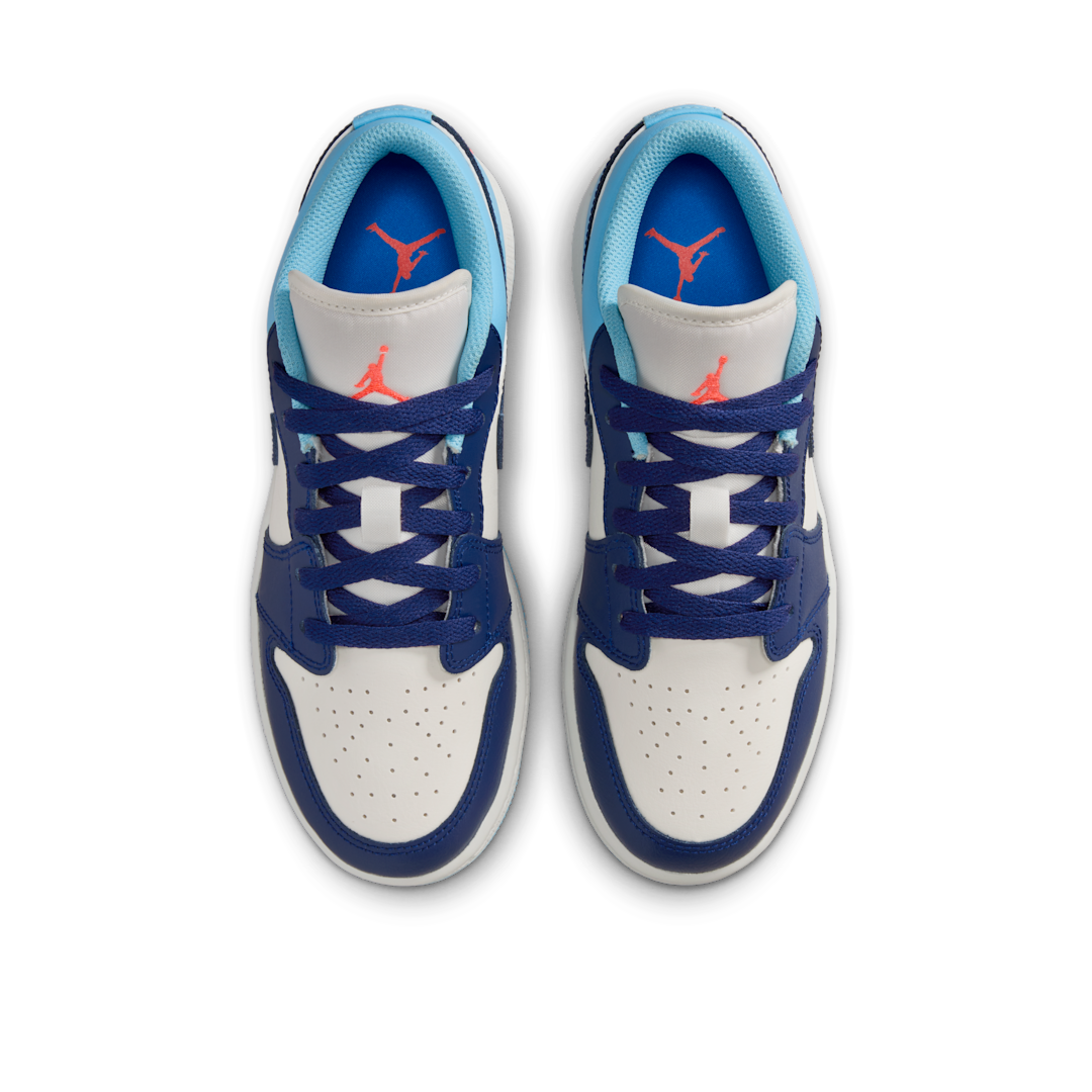 Air Jordan 1 Low Sail Blue Chill, Sail/Blue Chill/Hot Lava/Blue Void (553560-149)