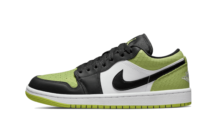 Air Jordan 1 Low Snakeskin Vivid Green, Vivid Green/Vivid Green-Black-White (DX4446-301)