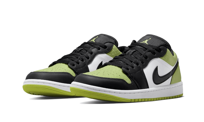 Air Jordan 1 Low Snakeskin Vivid Green, Vivid Green/Vivid Green-Black-White (DX4446-301)