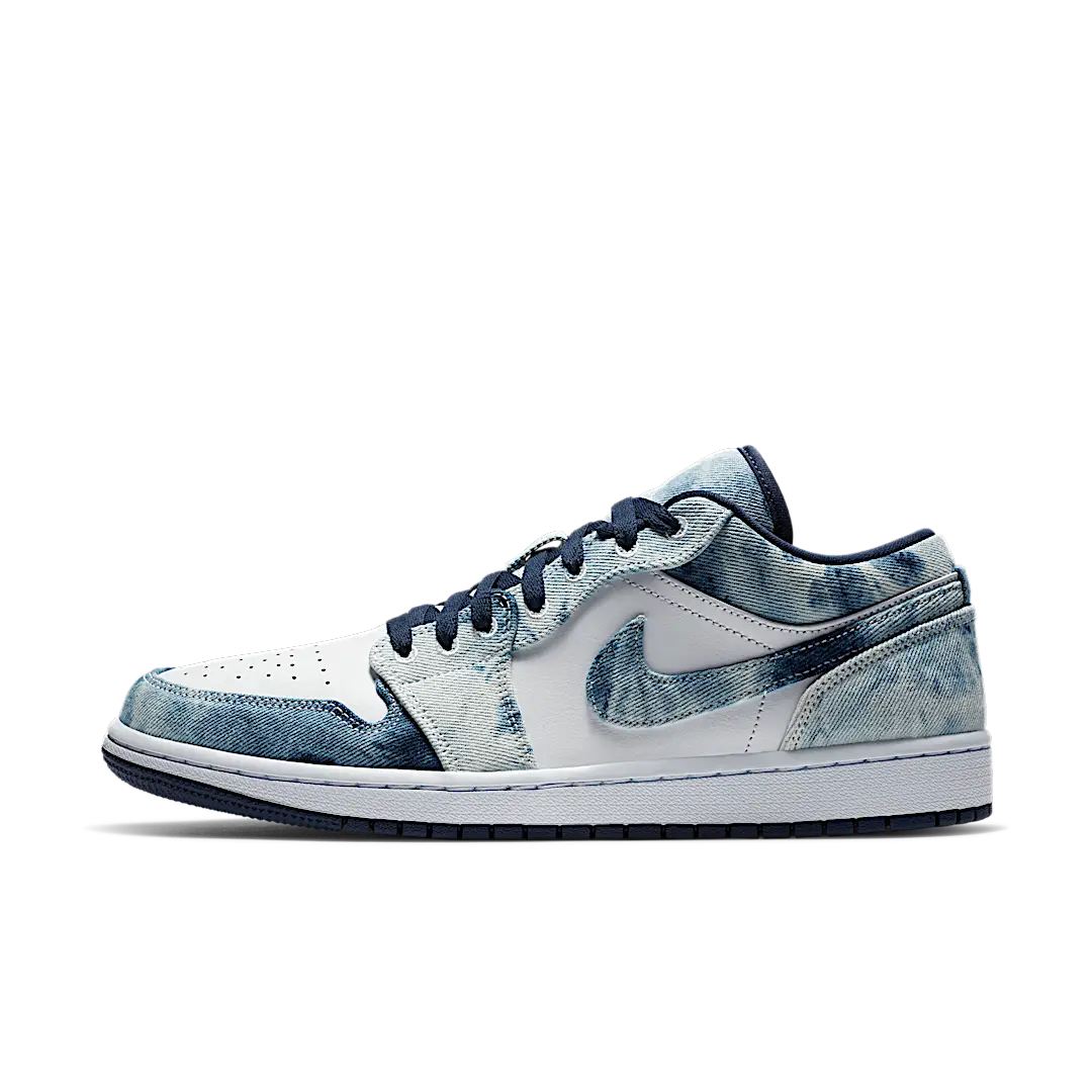 Air Jordan 1 Low Washed Denim, White/Midnight Navy-White (CZ8455-100)