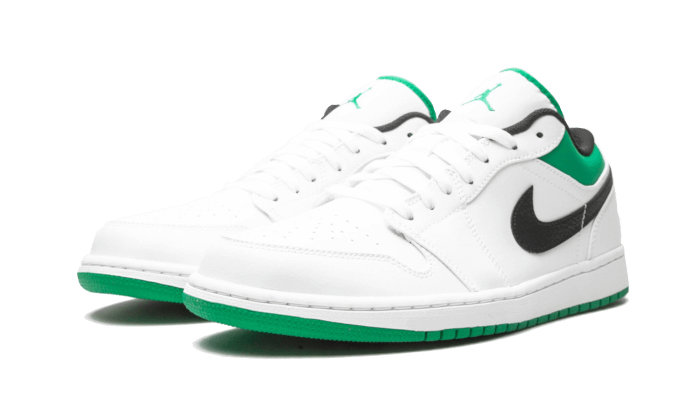 Air Jordan 1 Low White Lucky Green Black, White/Lucky Green-Black (553558-129)