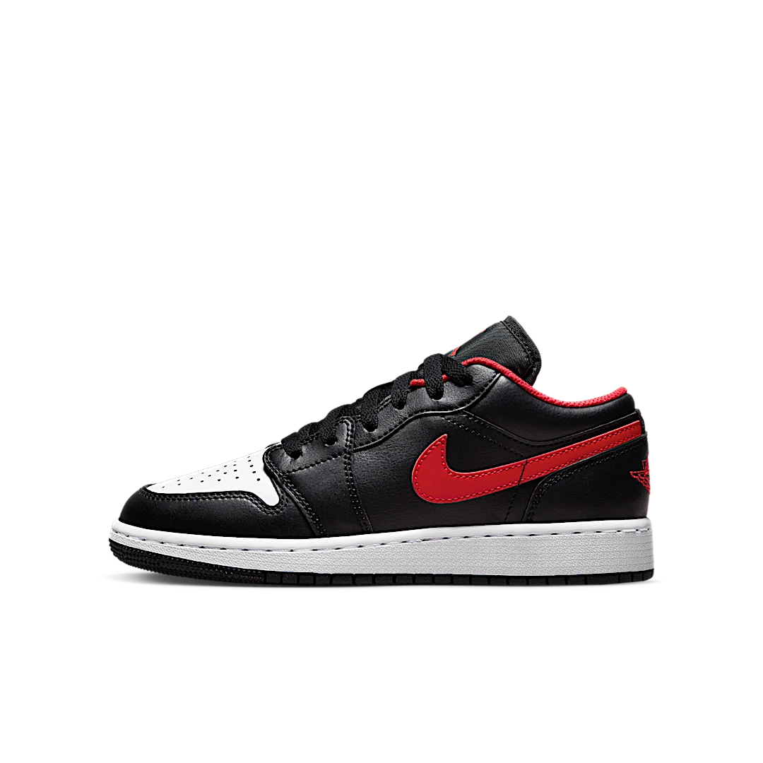 Air Jordan 1 Low White Toe, Black/Fire Red/White (553560-063)