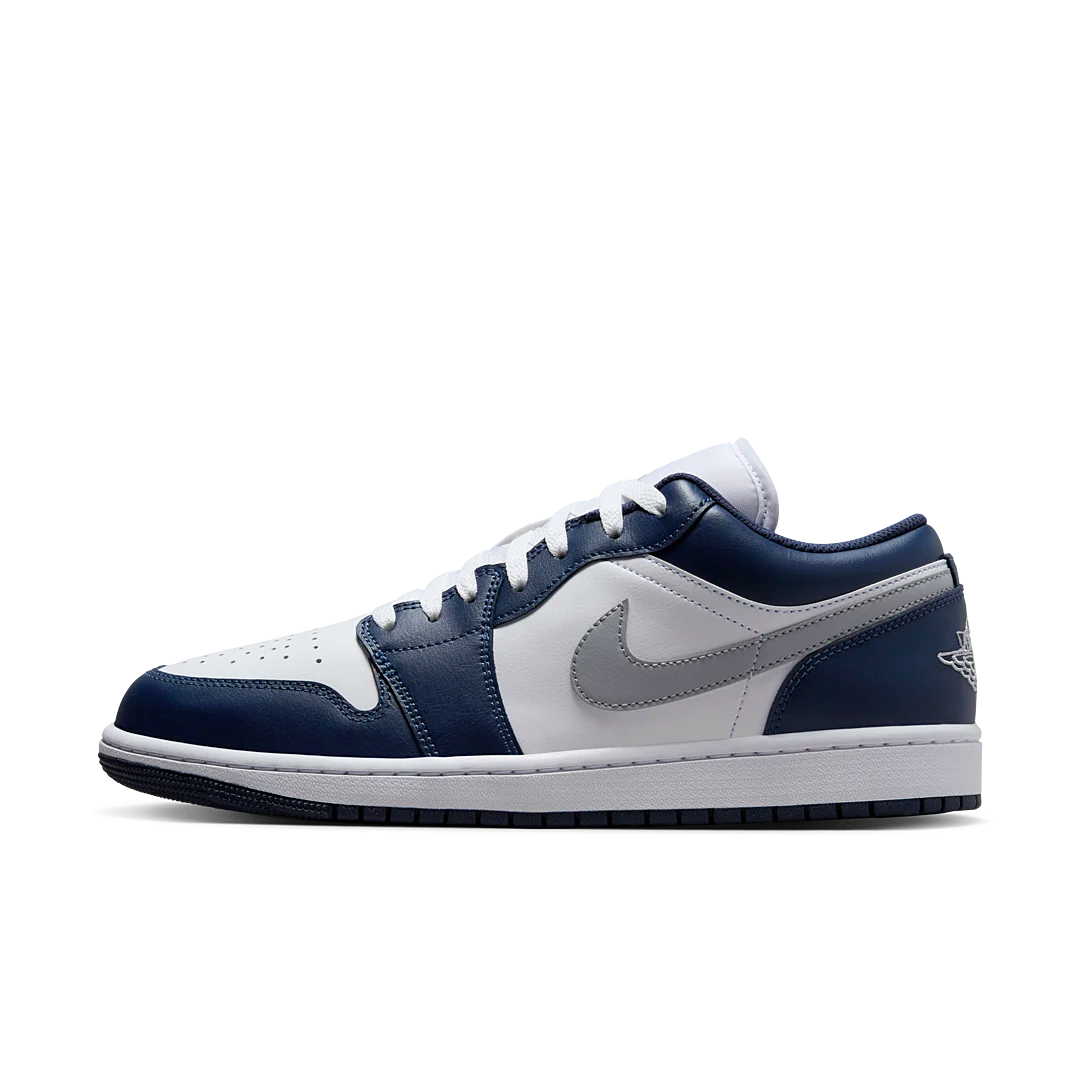 Air Jordan 1 Low Wolf Grey Midnight Navy, White/Wolf Grey/Midnight Navy (553558-141)