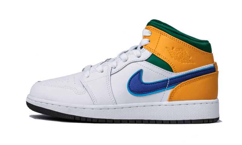 Air Jordan 1 Mid Alternate Multi-Color, White/Court Purple-Spirit Teal (554725-128)