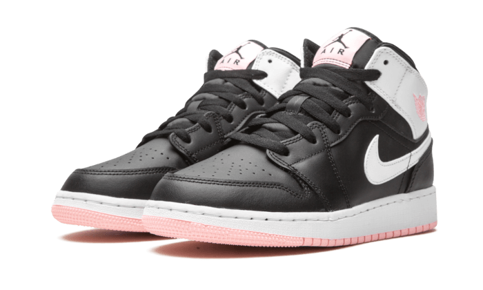 Air Jordan 1 Mid Arctic Pink Black, Black/White-Arctic Punch (555112-061)