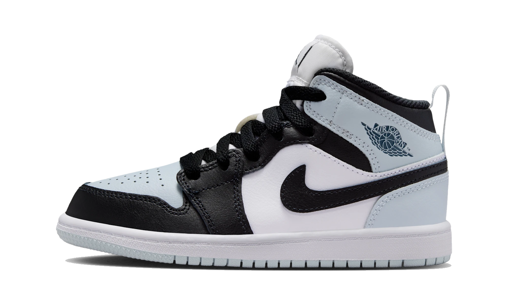 Air Jordan 1 Mid Black Aura Squadron Blue (PS)