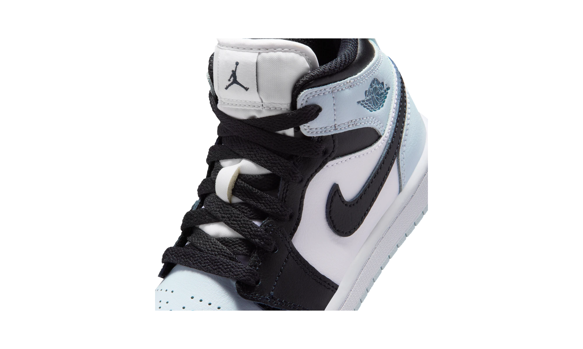 Air Jordan 1 Mid Black Aura Squadron Blue (PS)