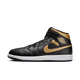 Air Jordan 1 Mid Black Metallic Gold