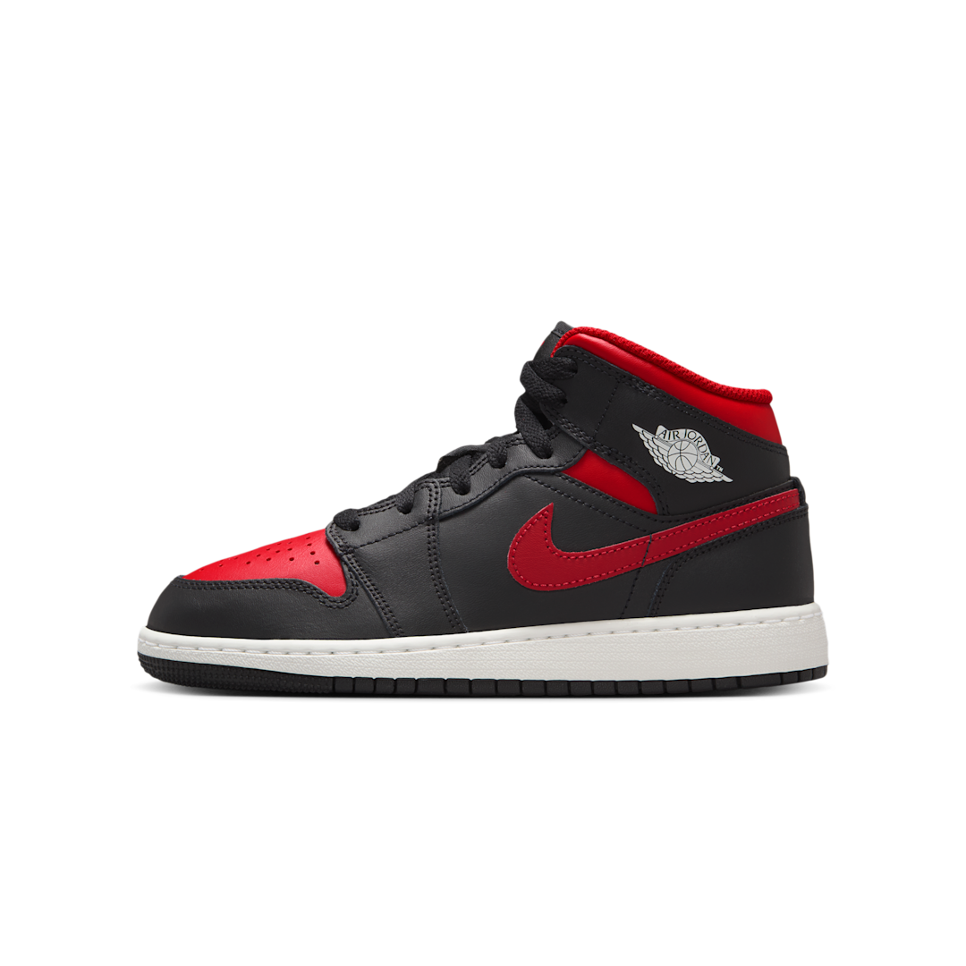 Air Jordan 1 Mid Black Summit White Varsity Red, Black/Summit White/Varsity Red (DQ8423-067)