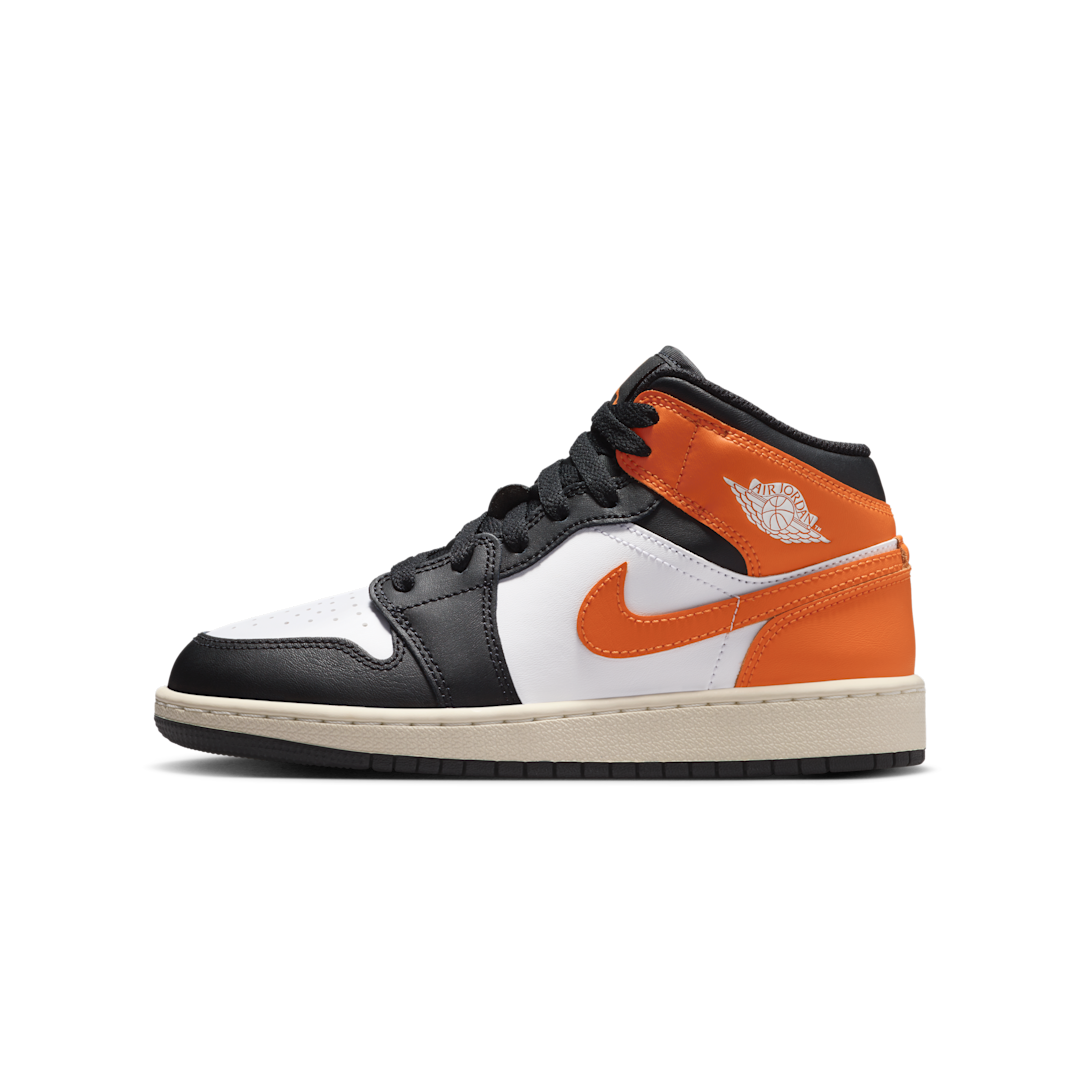 Air Jordan 1 Mid Black Toe Starfish, Starfish/White/Sail/Black (DQ8423-801)