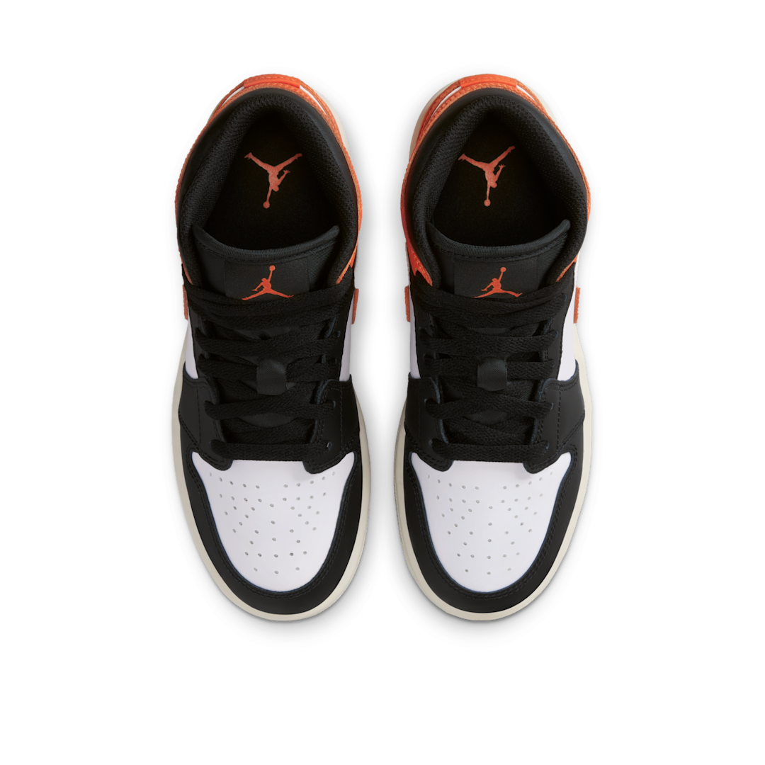 Air Jordan 1 Mid Black Toe Starfish, Starfish/White/Sail/Black (DQ8423-801)