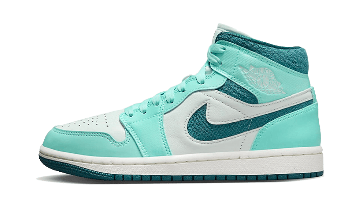 Air Jordan 1 Mid Chenille Bleached Turquoise, Bleached Turquoise/Sky J Teal/Barely Green Sail (DZ3745-300)