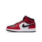 Air Jordan 1 Mid Chicago Black Toe, Black/Black-Gym Red (554725-069)