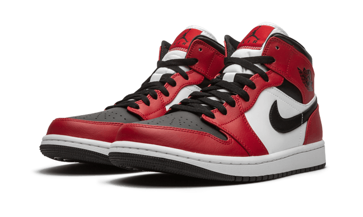 Air Jordan 1 Mid Chicago Toe, Black/Gym Red-White (554724-069)