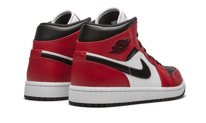 Air Jordan 1 Mid Chicago Toe, Black/Gym Red-White (554724-069)