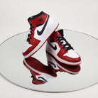 Air Jordan 1 Mid Chicago (2020), White/Gym Red-Black (554724-173 / 554725-173)