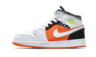 Air Jordan 1 Mid Composition Notebook, Orange/Volt-Black-White (554725-870)