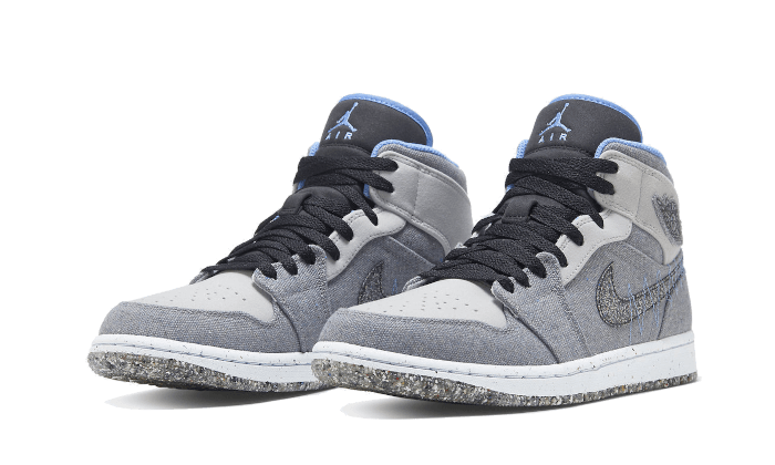 Air Jordan 1 Mid Crater Grey University Blue, Grey/Neutral Grey/University Blue/Black (DM3529-004)