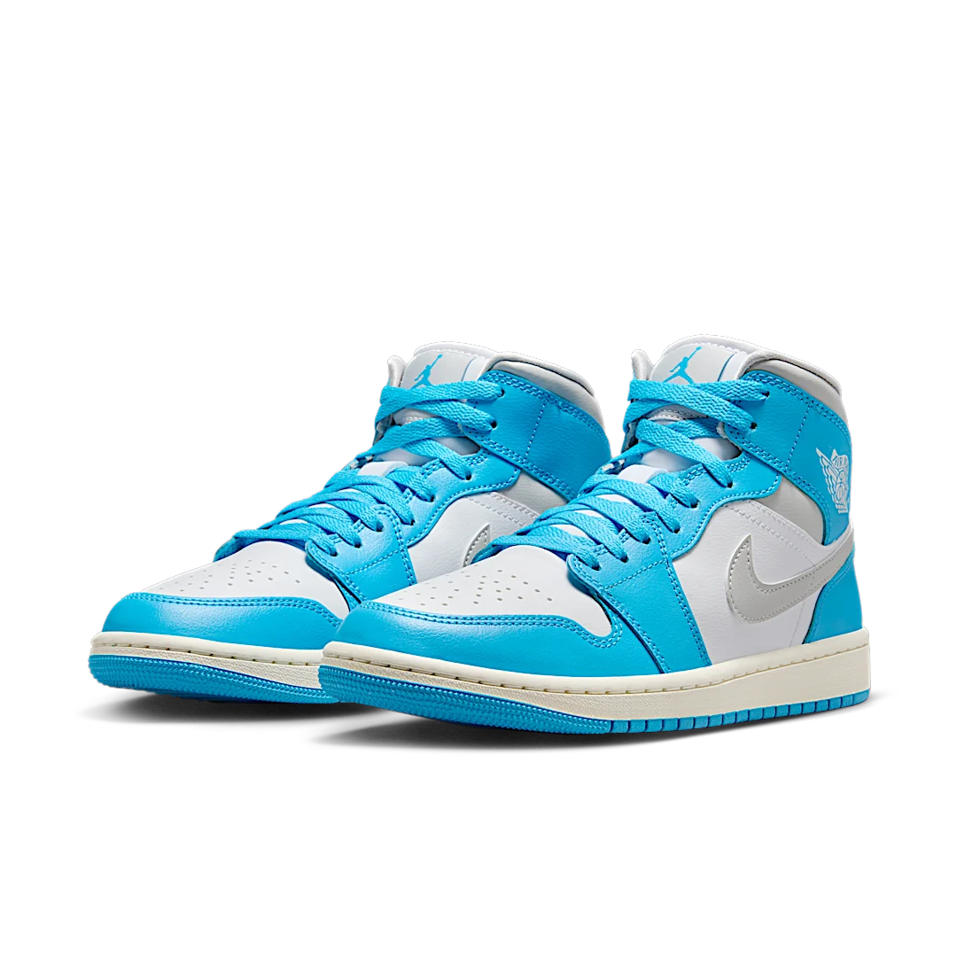 Air Jordan 1 Mid Dark Powder Blue White Sail Neutral Grey