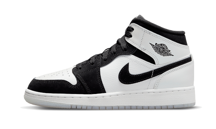 Air Jordan 1 Mid Diamond Shorts, White/Black (DH6933-100 / DN4321-100)