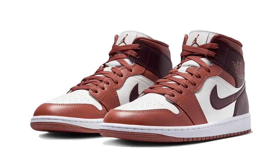 Air Jordan 1 Mid Dusty Peach Night Maroon, Dusty Peach/Sail/White/Night Maroon (BQ6472-200)