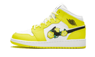 Air Jordan 1 Mid Dynamic Yellow Floral, Dynamic Yellow/Black-White (AV5174-700)