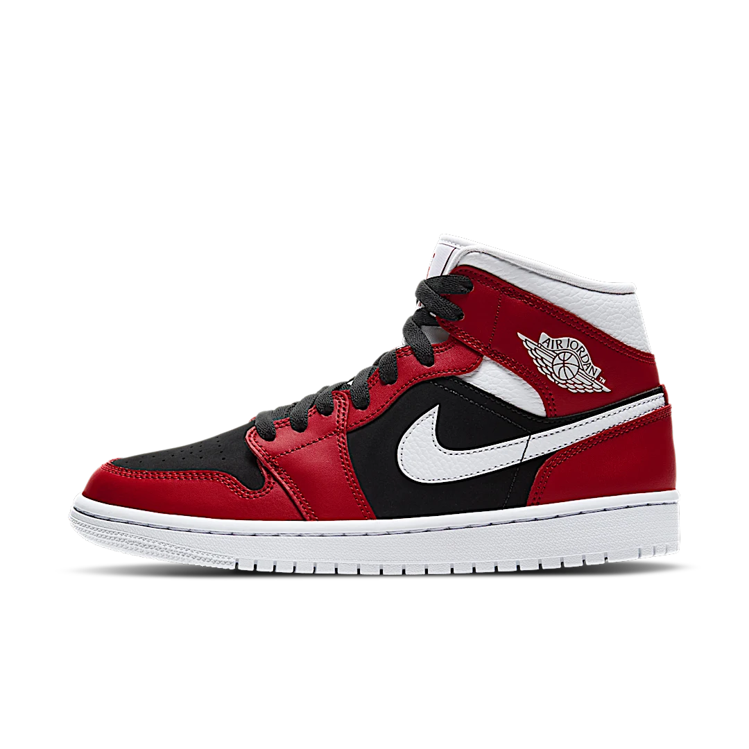 Air Jordan 1 Mid Gym Red Black, Gym Red/White-Black (BQ6472-601)