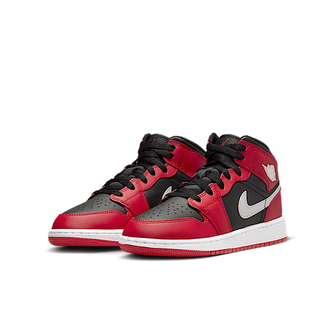 Air Jordan 1 Mid Gym Red Black White, Black/Gym Red/White (DQ8423-061)