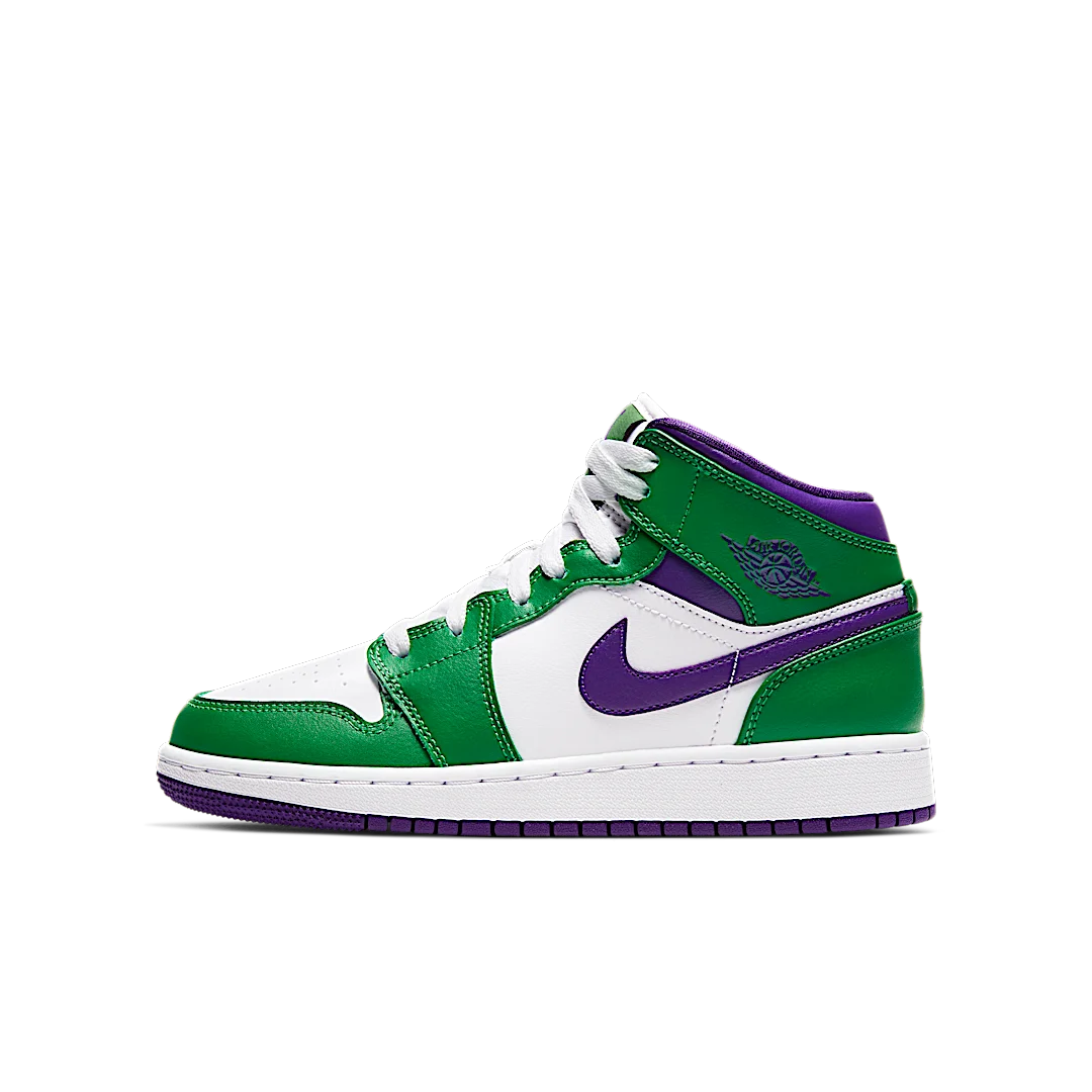 Air Jordan 1 Mid Incredible Hulk, Aloe Verde/Court Purple-White (554725-300)