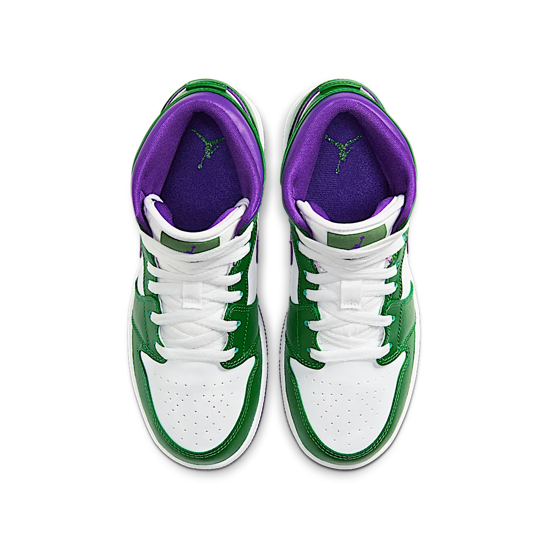 Air Jordan 1 Mid Incredible Hulk, Aloe Verde/Court Purple-White (554725-300)