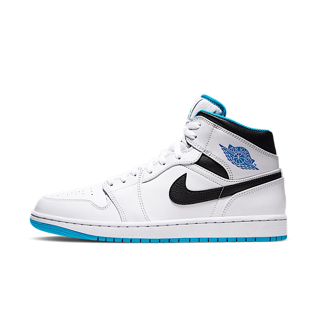 Air Jordan 1 Mid Laser Blue, White/Laser Blue-Black (554724-141)