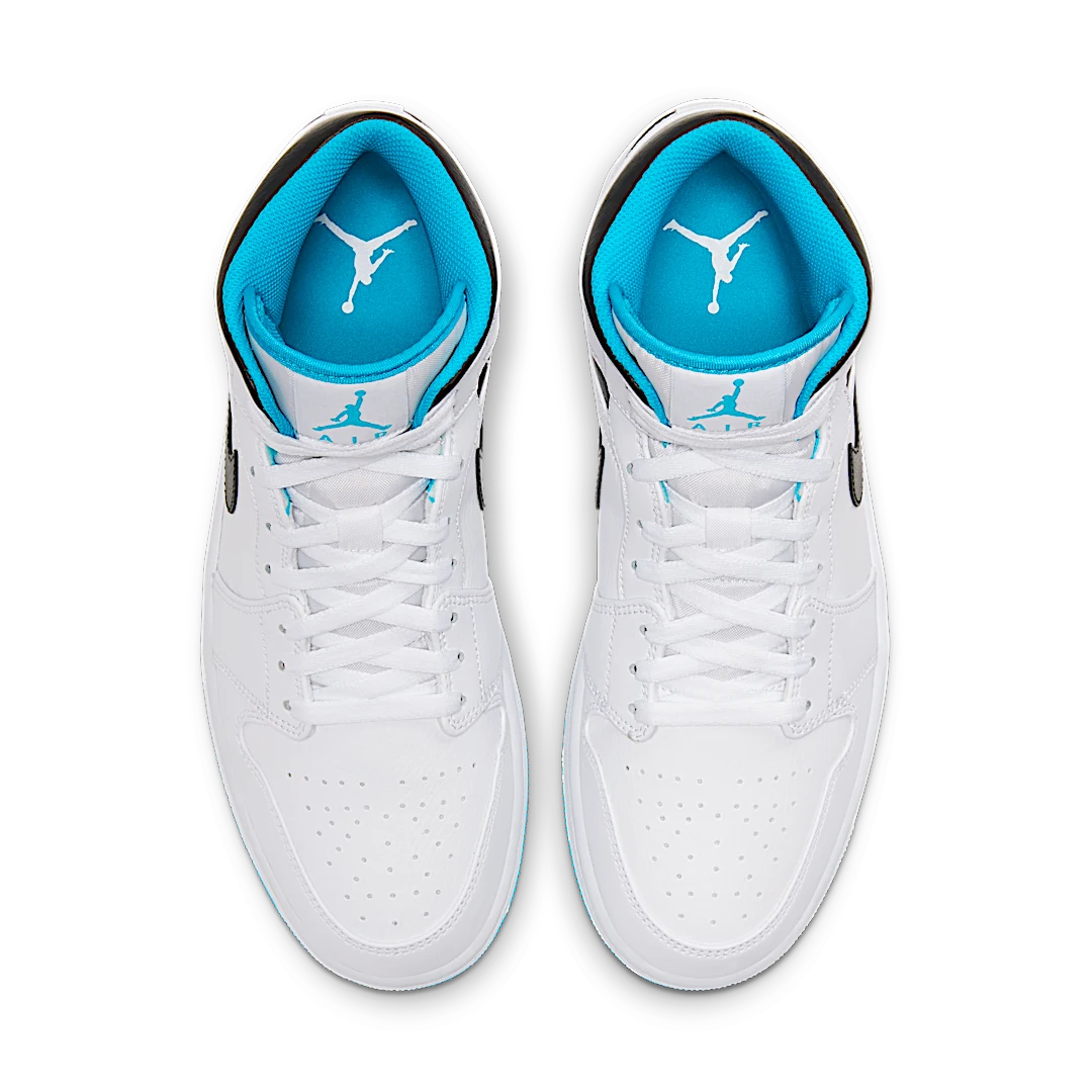 Air Jordan 1 Mid Laser Blue, White/Laser Blue-Black (554724-141)