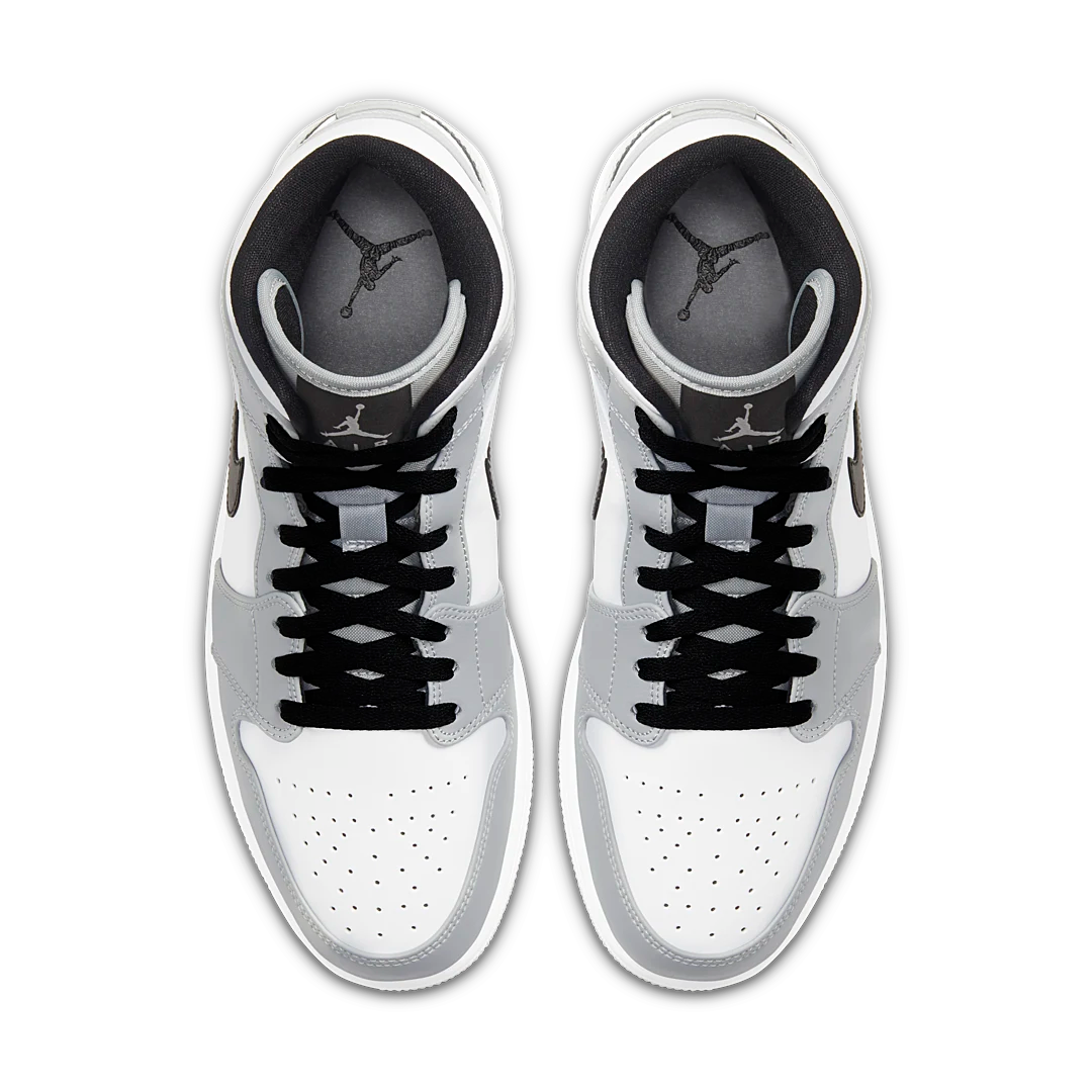 Air Jordan 1 Mid Light Smoke Grey, Light Smoke Grey/Black-White (554724-092 / 554725-092)