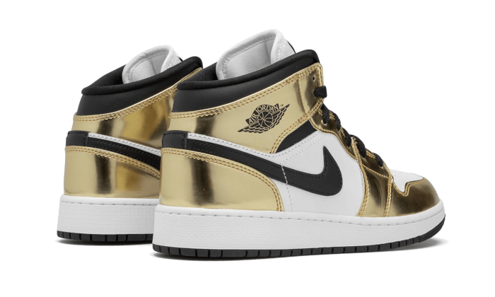 Air Jordan 1 Mid Metallic Gold Black White, Metallic Gold/Black-White (DC1419-700)