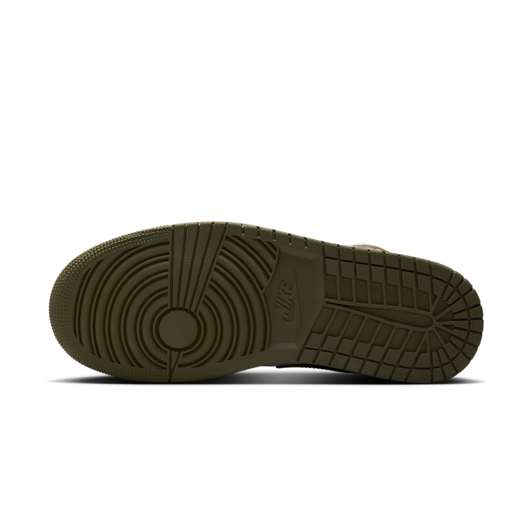 Air Jordan 1 Mid Military Drab, Tan/Olive/White (BQ6472-120)