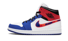 Air Jordan 1 Mid Multi-Color Swoosh, White/Game Royal-Gym Red-Black (852542-146 / BQ6931-146)