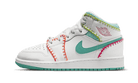 Air Jordan 1 Mid Multi Knit, White/Washed Teal/Rush Pink/Rush Orange (DM6218-100)