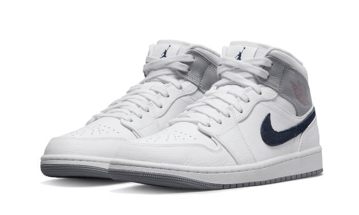 Air Jordan 1 Mid Paris White, White/University Red/Stealth/Midnight Navy (DR8038-100)