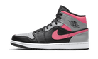 Air Jordan 1 Mid Pink Shadow, Black/Hot Punch-Light Smoke Grey (554724-059)