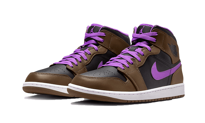 Air Jordan 1 Mid Purple Mocha, Palomino/Wild Berry-Black-White (DQ8426-215)