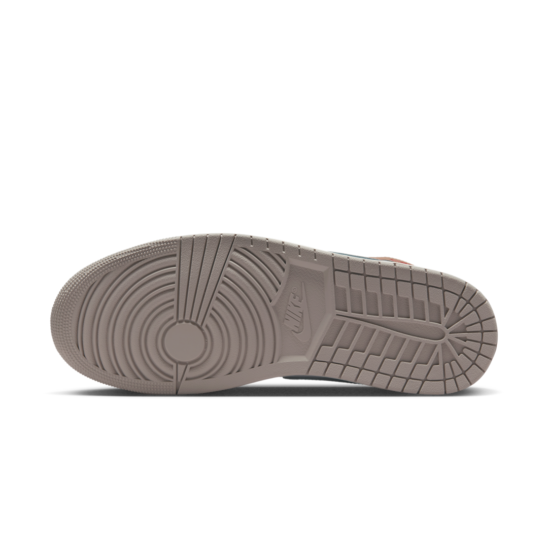 Air Jordan 1 Mid Rattan White College Grey, Hemp/White/College Grey/Fire Red (DQ8426-200)