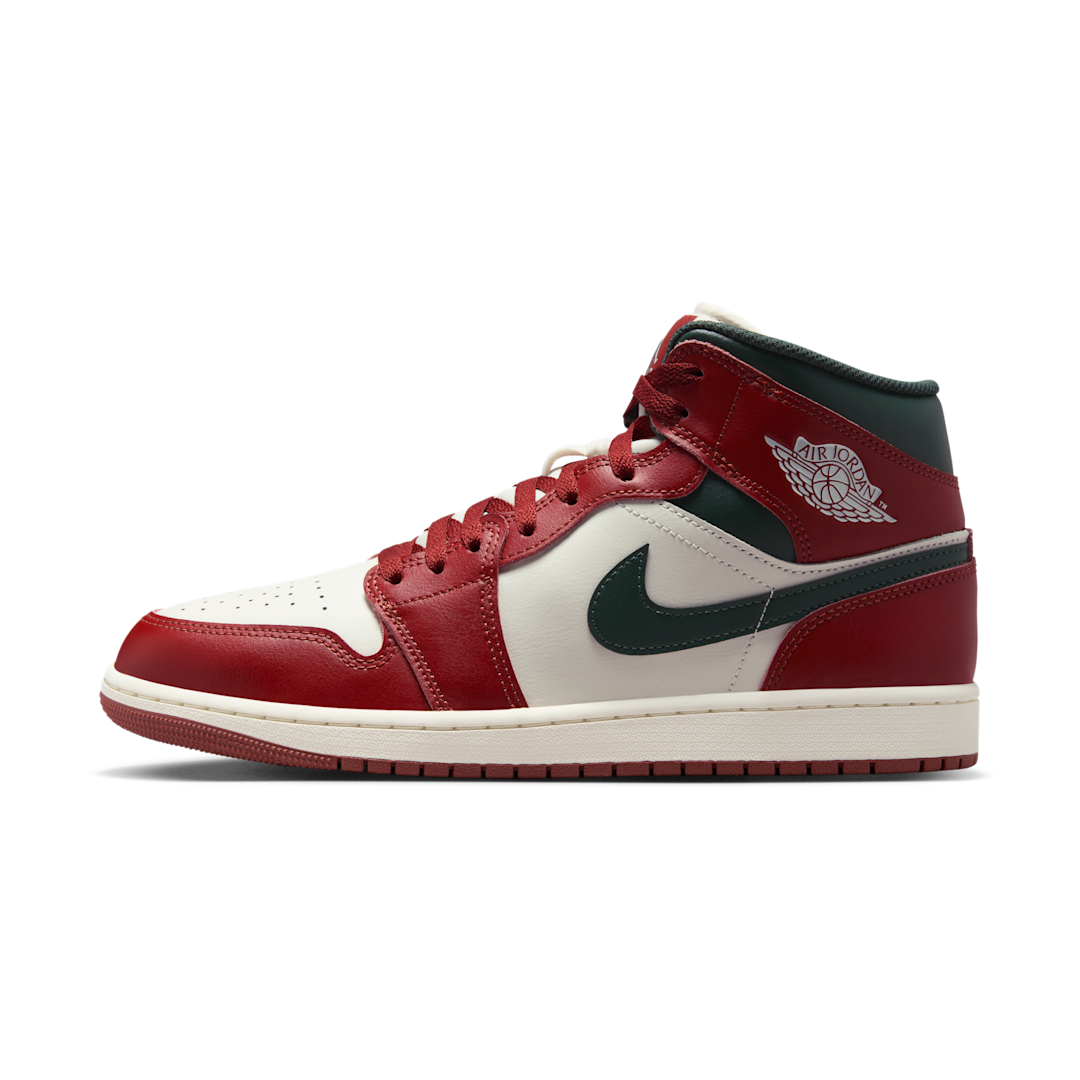 Air Jordan 1 Mid Redstone Midnight Green, Sail/Pure Platinum/Redstone/Midnight Green (DQ8426-105)