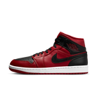 Air Jordan 1 Mid Reverse Bred (2021), Gym Red/Black-White (554724-660 / 554725-660)