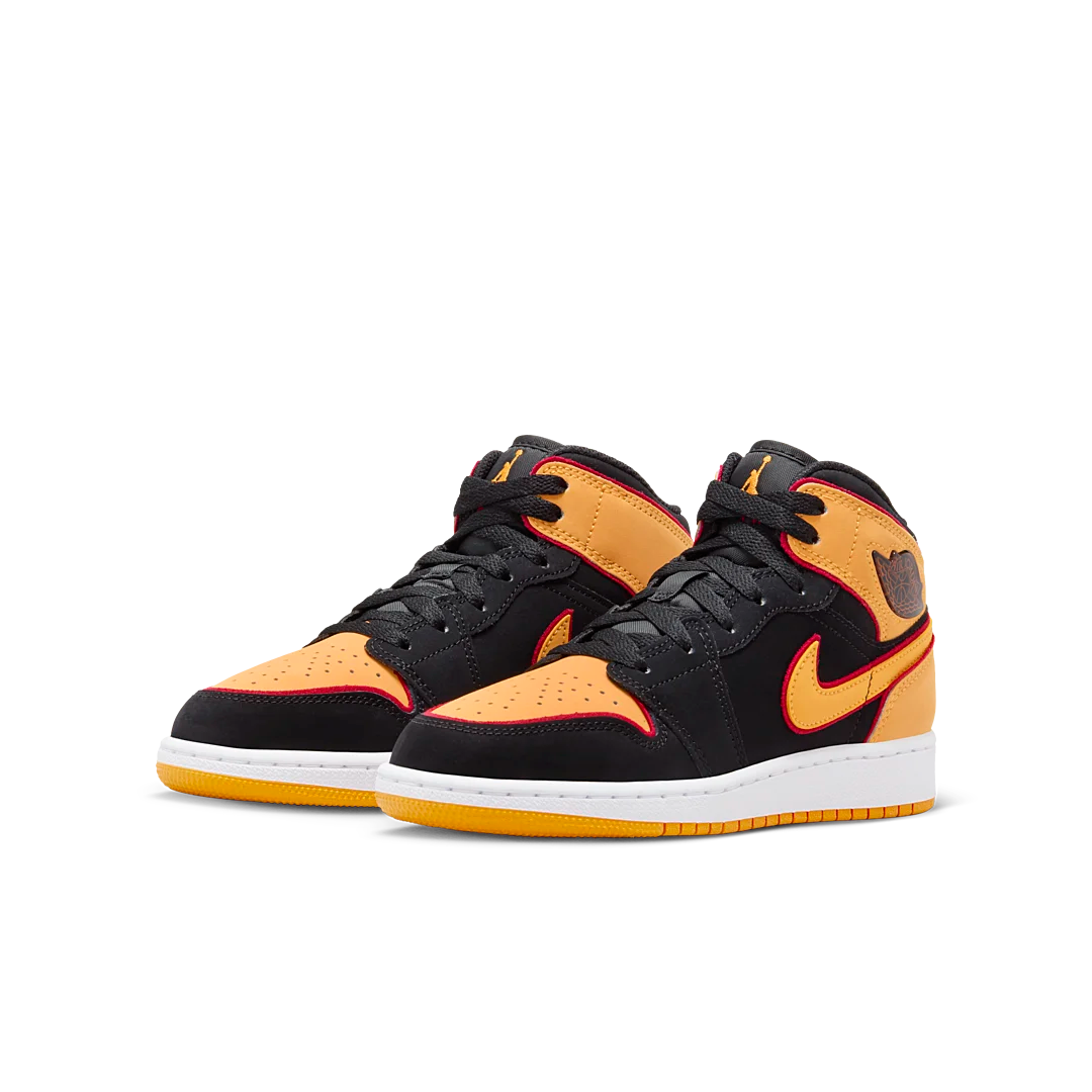 Air Jordan 1 Mid SE Black Vivid Orange, Black/Cardinal Red/White/Vivid Orange (FJ4924-008)