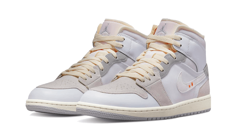 Air Jordan 1 Mid SE Craft Inside Out White Grey, White/Phantom Grey/Sail/Orange (DM9652-100)