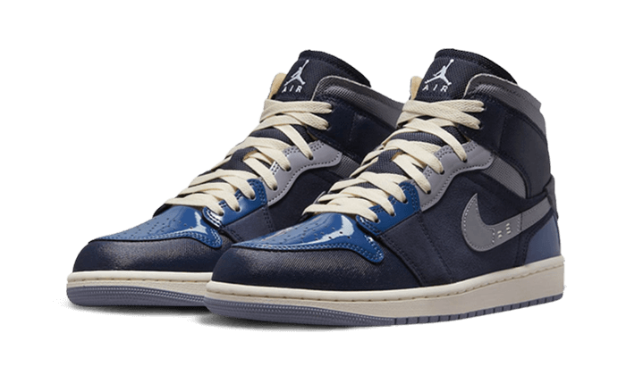 Air Jordan 1 Mid SE Craft Obsidian French Blue Ashen Slate White, Obsidian/French Blue/Ashen Slate/White (DR8868-400)