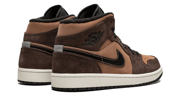 Air Jordan 1 Mid SE Dark Chocolate, Dark Chocolate/Archaeo Brown/Black/Crimson Bliss (DC7294-200 / DC7248-200)