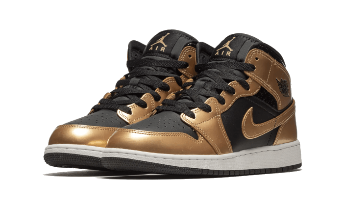 Air Jordan 1 Mid SE Metallic Gold Black, Black/Metallic Gold/White (DR6967-071)