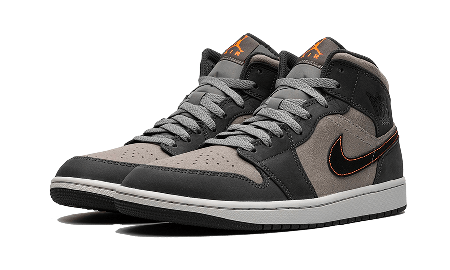 Air Jordan 1 Mid SE Night Stadium, Night Stadium/Black-Flat Pewter-Total Orange-Neutral Grey (FQ8338-017)