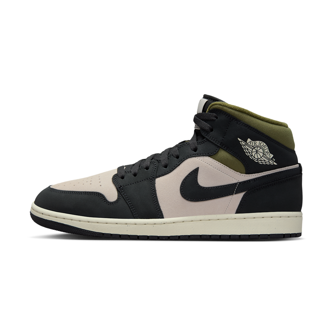 Air Jordan 1 Mid SE Off Noir Medium Olive, Light Orewood Brown/Medium Olive/Sail/Off Noir (HV4091-102)